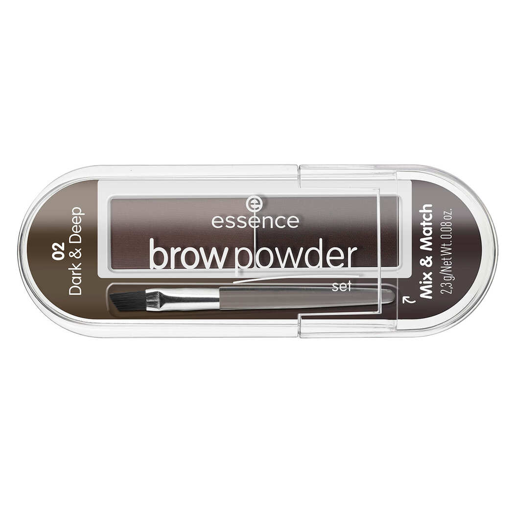 Set De Sombras En Polvo Para Cejas Essence Brow Powder N° 02 Dark
