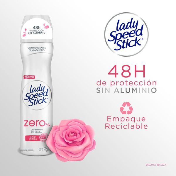 Desodorante en Aerosol Lady Speed Stick Zero Pétalos de Rosa 91 g Preunic