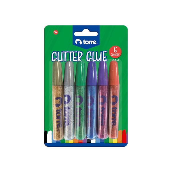 Bl. Glitter Glue 6 Col Torre Preunic