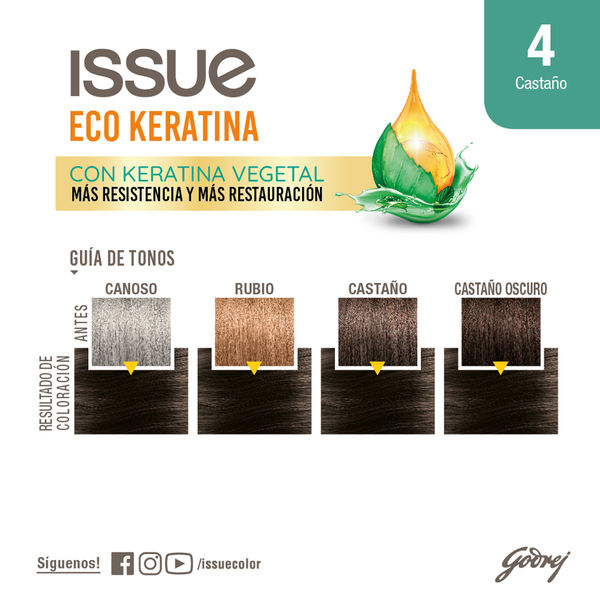 Tintura Issue Kit Eco Keratina N°4 Castaño